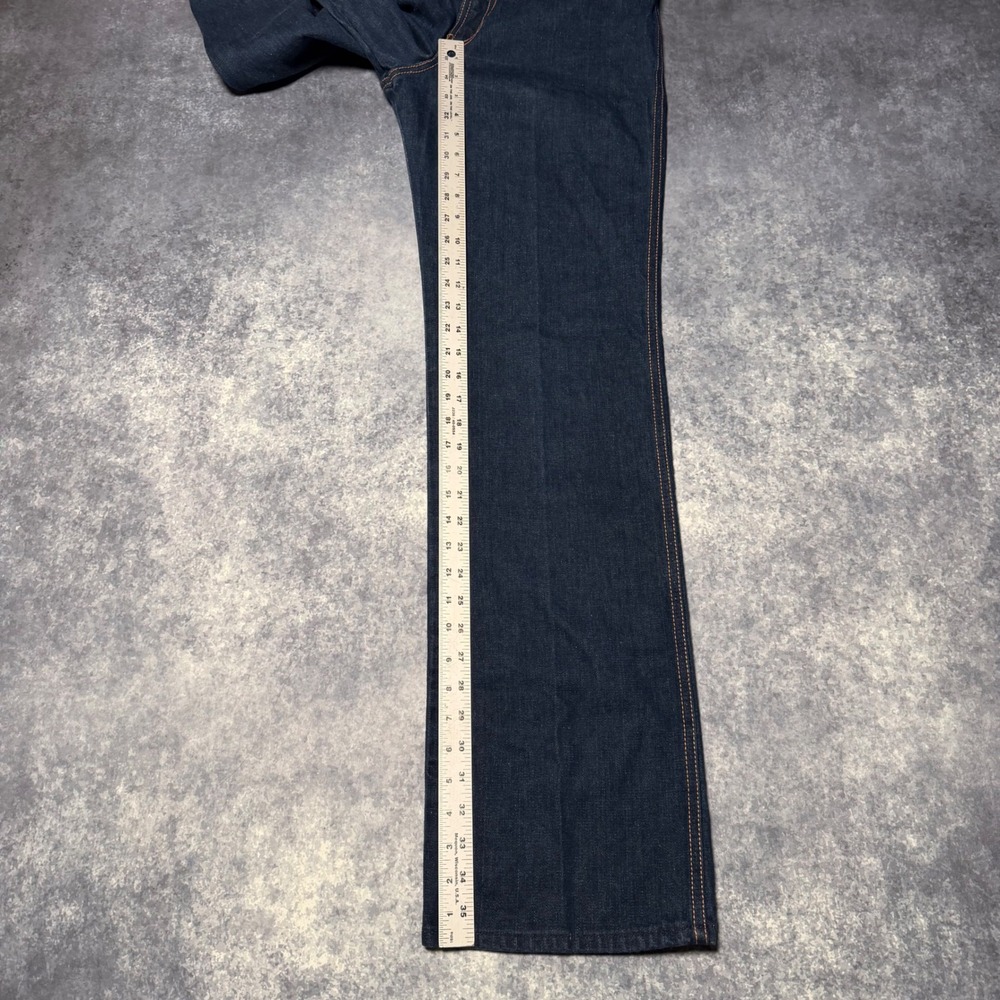 Vintage 70s Wrangler Jeans High Waisted Straight Leg Dark Wash Made in USA Sz 12 - Picture 6 of 10